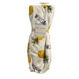 Rae Dunn Welcome Pineapple Printed Plush Throw Blanket - New with Tags